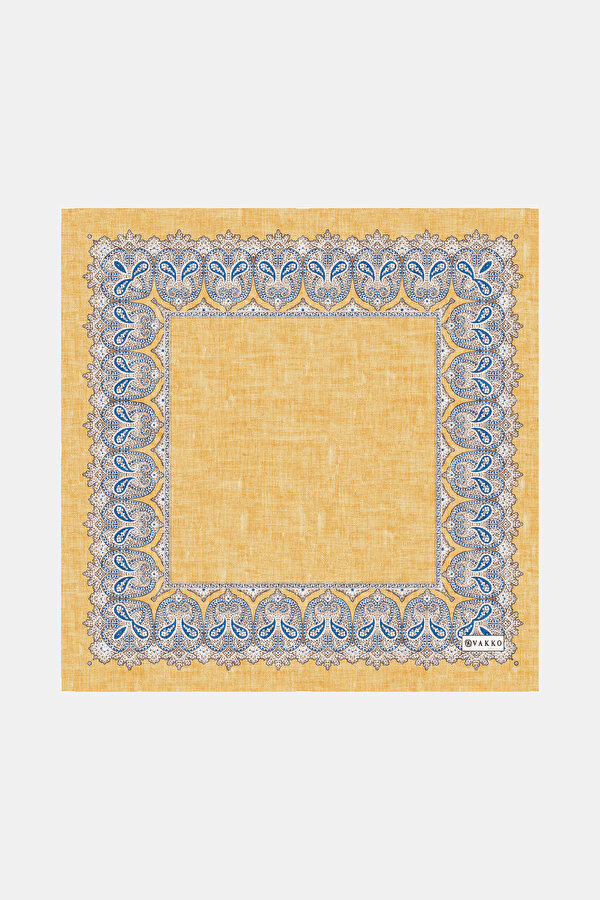 ÇİFT TARAFLI DESENLİ İPEK MENDİL