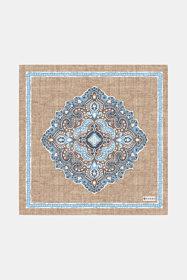 ÇİFT TARAFLI DESENLİ İPEK MENDİL