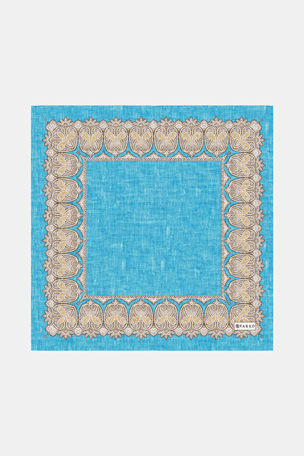 ÇİFT TARAFLI DESENLİ İPEK MENDİL