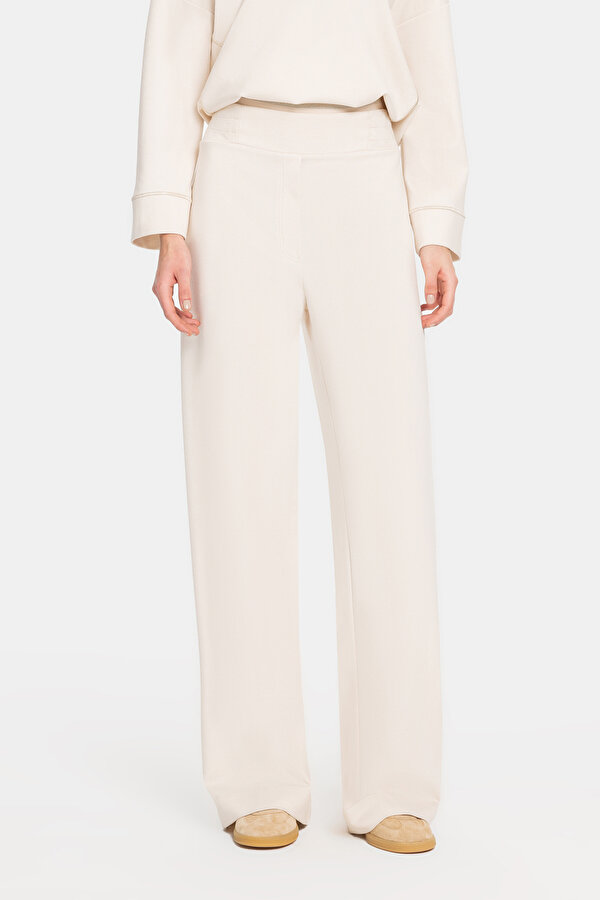 BEIGE WIDE LEG SPORTS TROUSERS 2