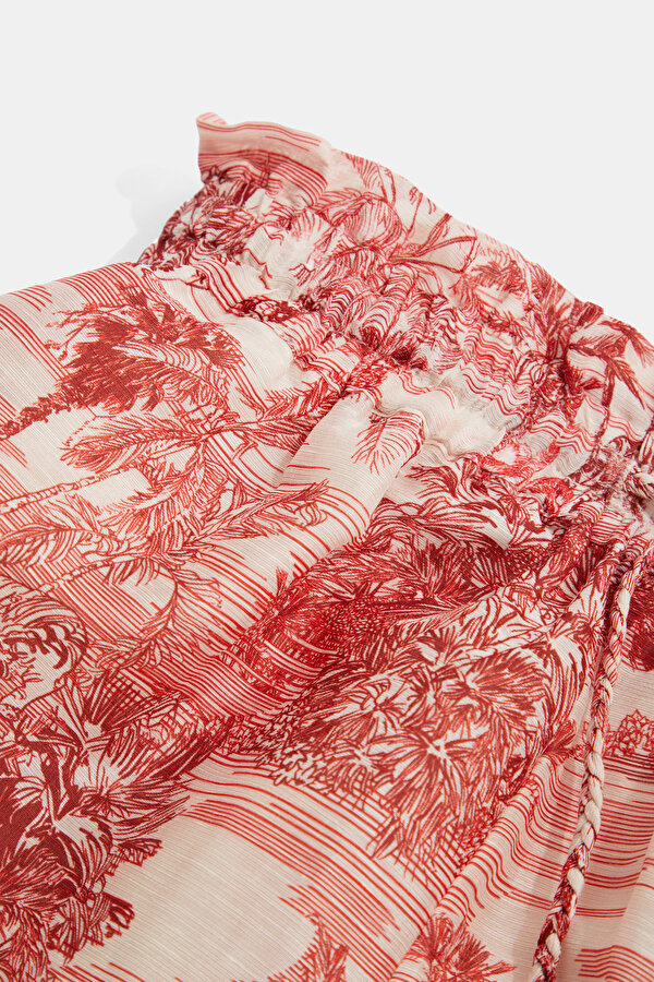 WHITE DESIGN FILLED LINEN SHORTS 6