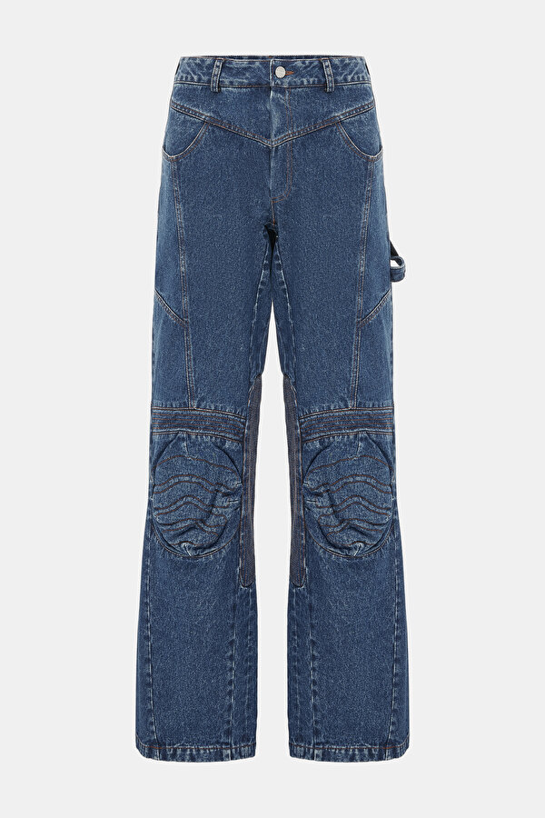 DARK BLUE WIDE LEG TROUSERS