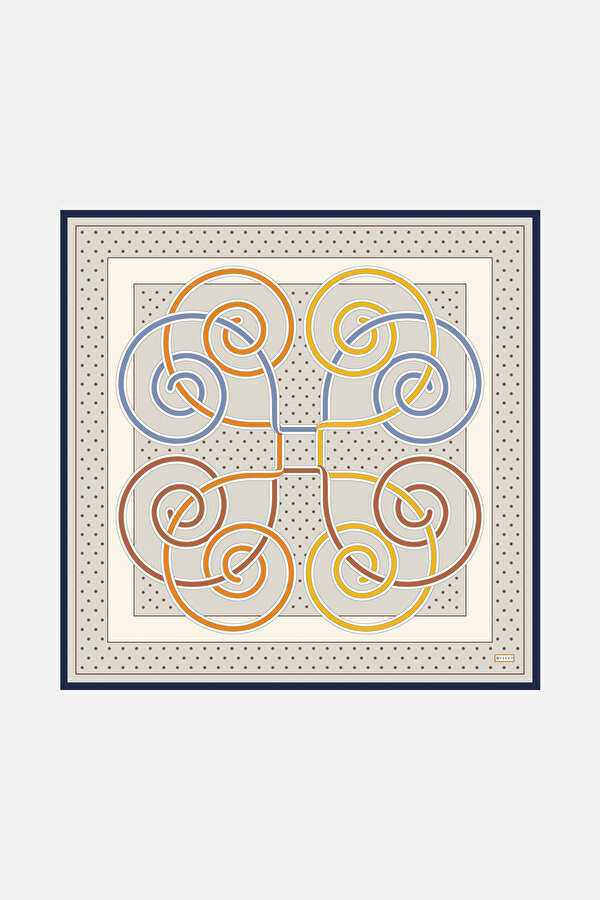 VİZON GEOMETRİK DESENLİ TWİLL EŞARP