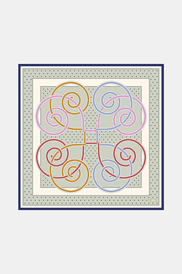 AÇIK YEŞİL GEOMETRİK DESENLİ TWİLL EŞARP
