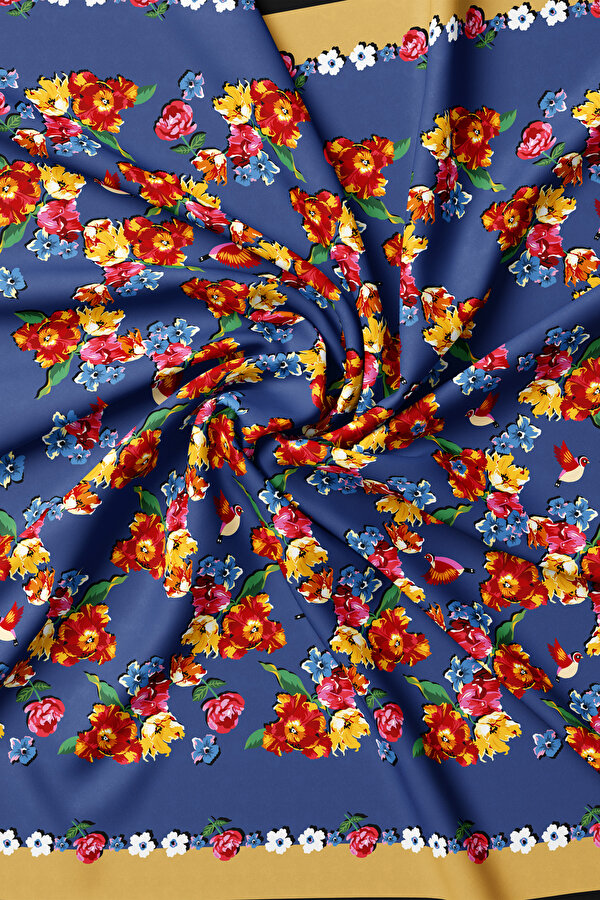 RED FLORAL PATTERN TWILL BANDANA 2
