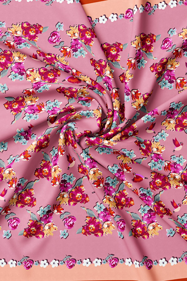 FUCHSIA FLORAL PATTERN TWILL BANDANA 2