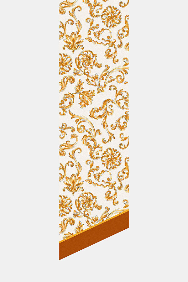 YELLOW BAROC DESIGN TWILL FOULARD 2