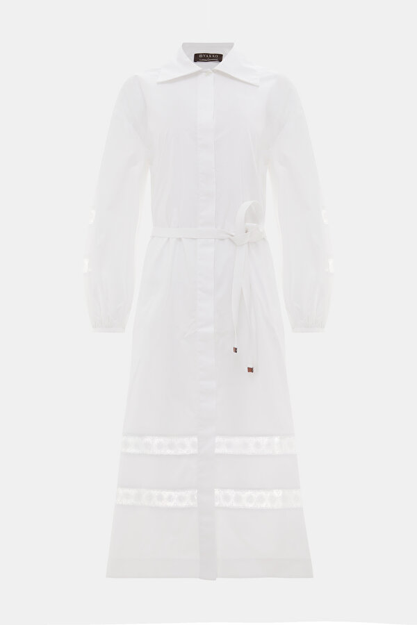 WHITE LONG SLEEVE MIDI DRESS