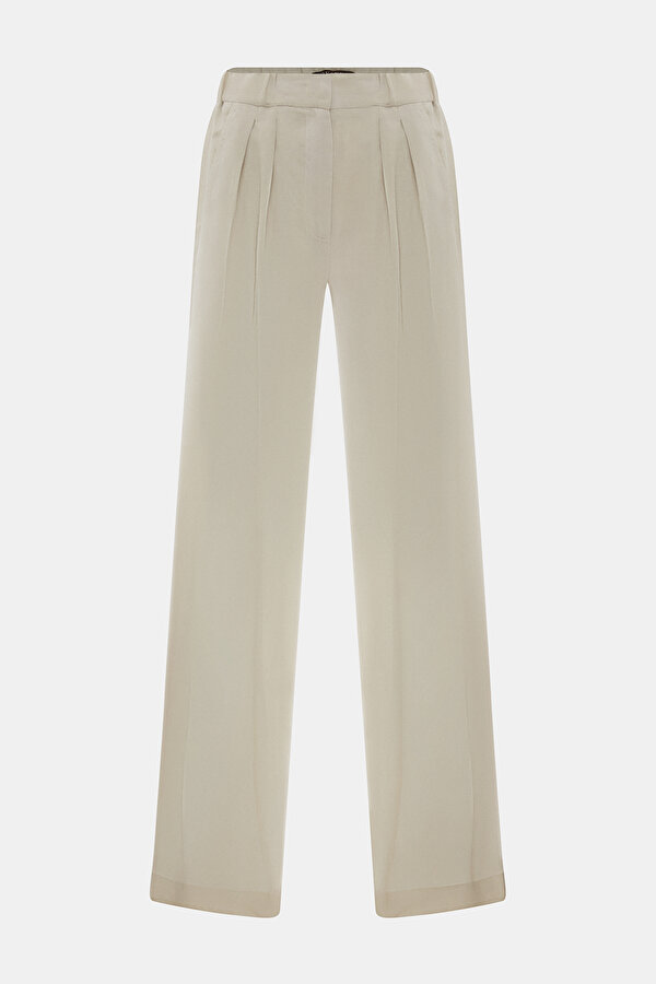 BEIGE WIDE LEG TROUSERS