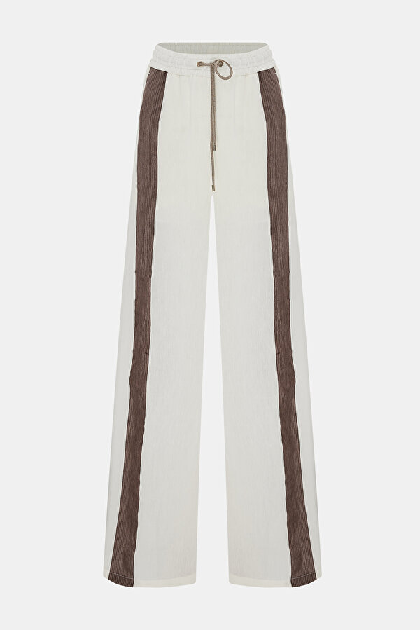BEYAZ ÇİZGİLİ BOL PAÇA PANTOLON