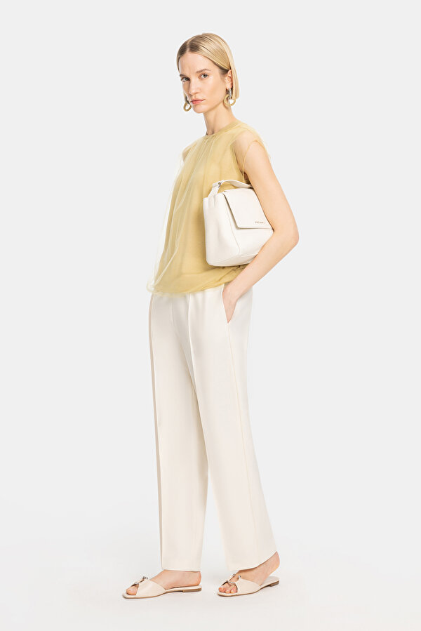 WHITE WIDE LEG TROUSERS