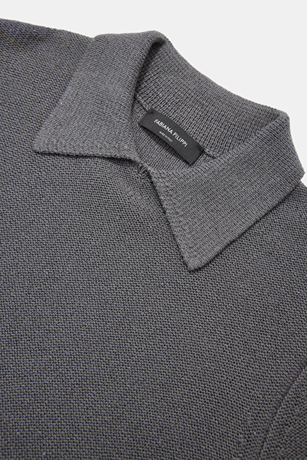 GREY POLO NECK SHORT SLEEVE BLOUSE 6
