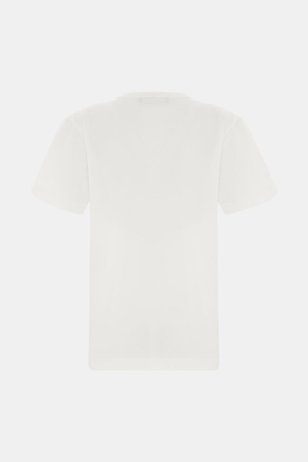 WHITE BASIC / ROUND NECKLINE SHORT SLEEVE TSHIRT 6