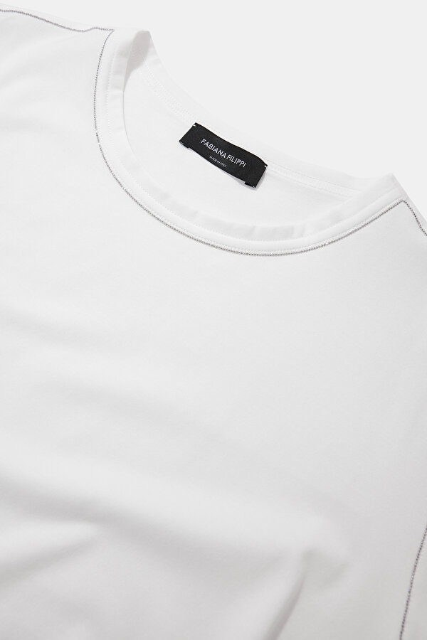 WHITE BASIC / ROUND NECKLINE SHORT SLEEVE TSHIRT 7