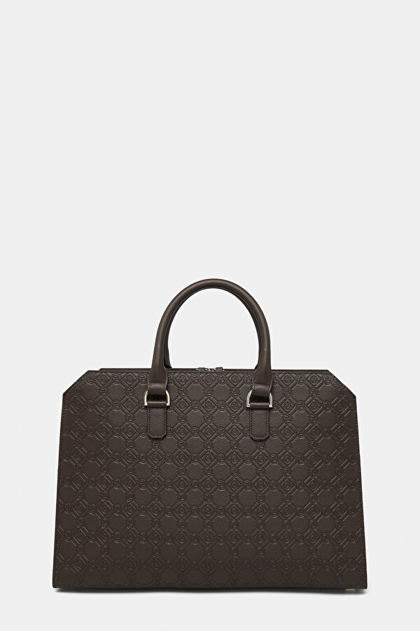 BROWN MONOGRAM LEATHER BAG