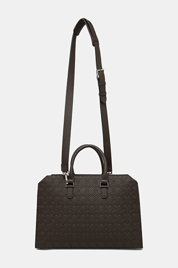 BROWN MONOGRAM LEATHER BAG 2