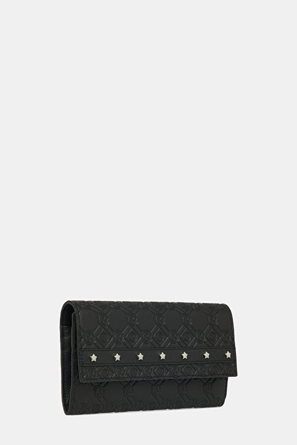 BLACK MONOGRAM LEATHER WALLET 2