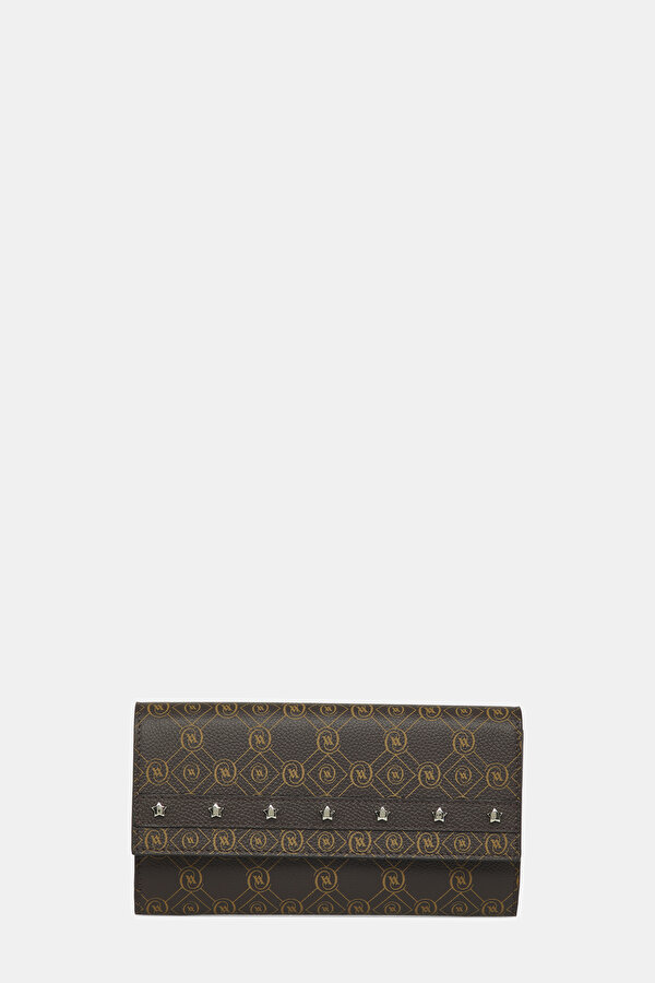 BEIGE MONOGRAM LEATHER WALLET