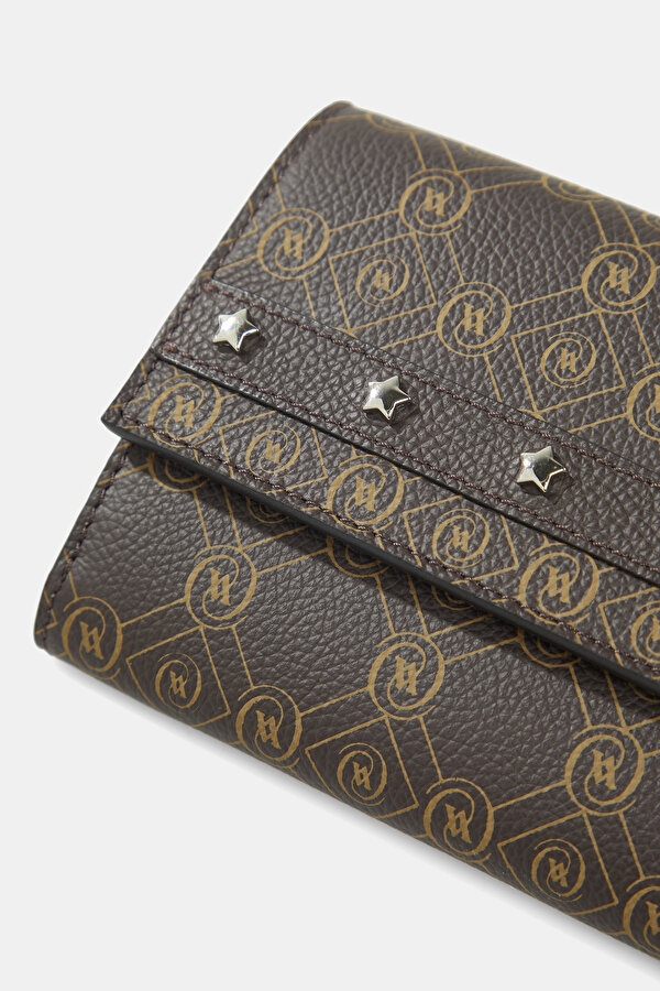 BEIGE MONOGRAM LEATHER WALLET 6
