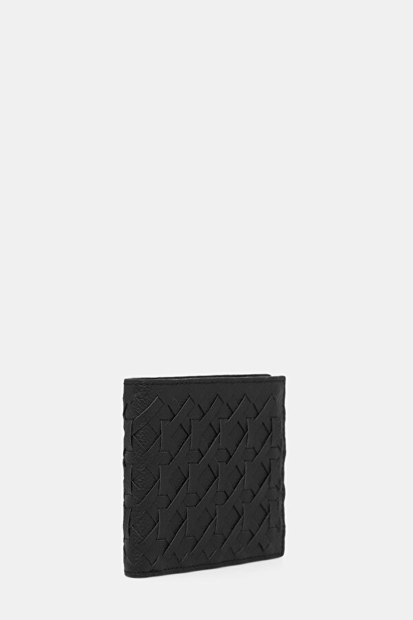 BLACK MONOGRAM LEATHER WALLET 2