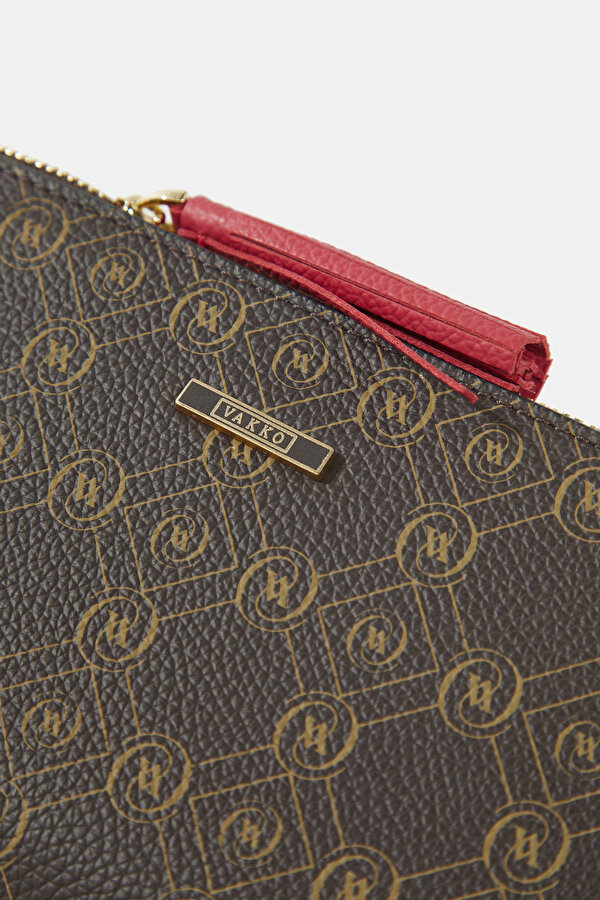 RED MONOGRAM LEATHER WALLET 6