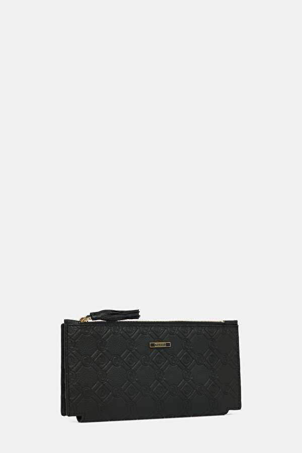 BLACK MONOGRAM LEATHER WALLET 2