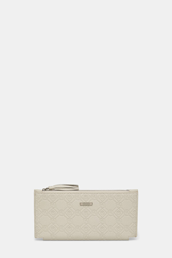 ECRU MONOGRAM LEATHER WALLET