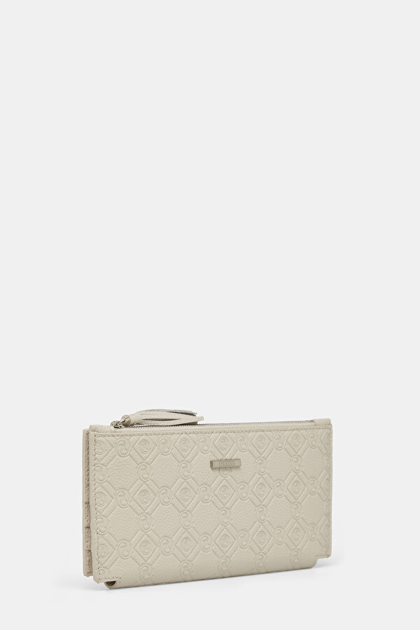 ECRU MONOGRAM LEATHER WALLET 2