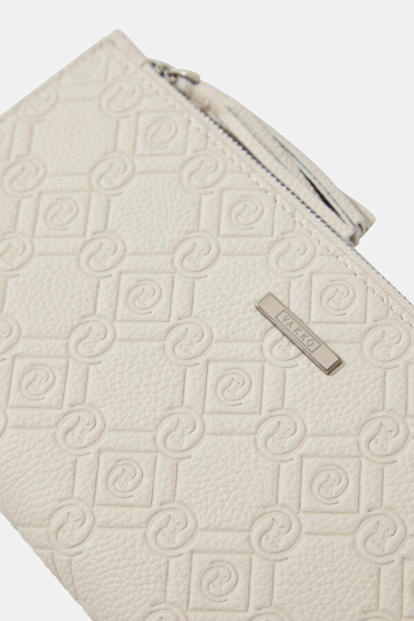 ECRU MONOGRAM LEATHER WALLET 6