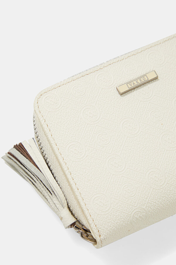 CREAM MONOGRAM WALLET 6