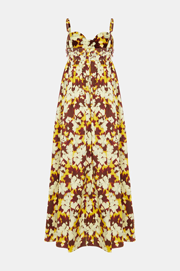 MULTICOLOR FLORAL PATTERN MAXI DRESS 2