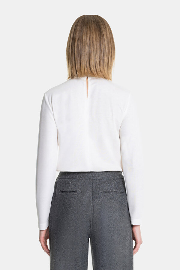 ECRU UPRIGHT COLLAR LONG SLEEVE TSHIRT 2