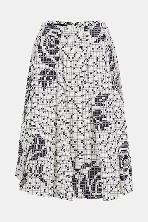 BLACK FLORAL PATTERN SKIRT