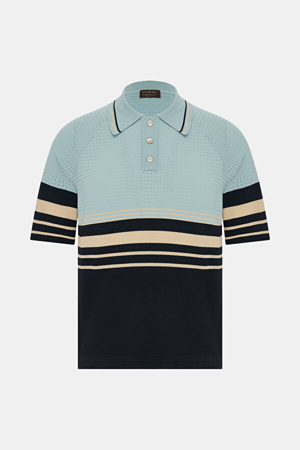 MAVİ POLO YAKA KISA KOLLU T-SHIRT