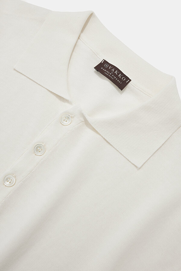 ECRU POLO NECK LONG SLEEVE TSHIRT 6