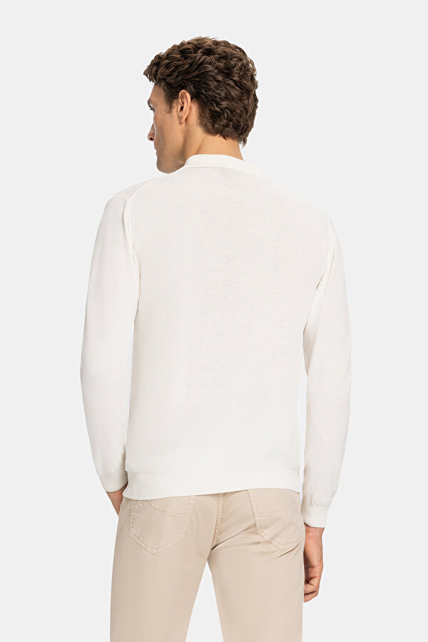 ECRU POLO NECK LONG SLEEVE TSHIRT 2