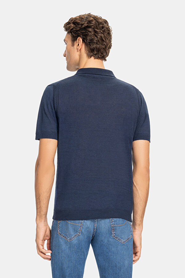 LACİVERT POLO YAKA KISA KOLLU T-SHIRT 2