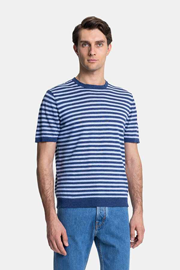MAVİ O YAKA KISA KOLLU T-SHIRT