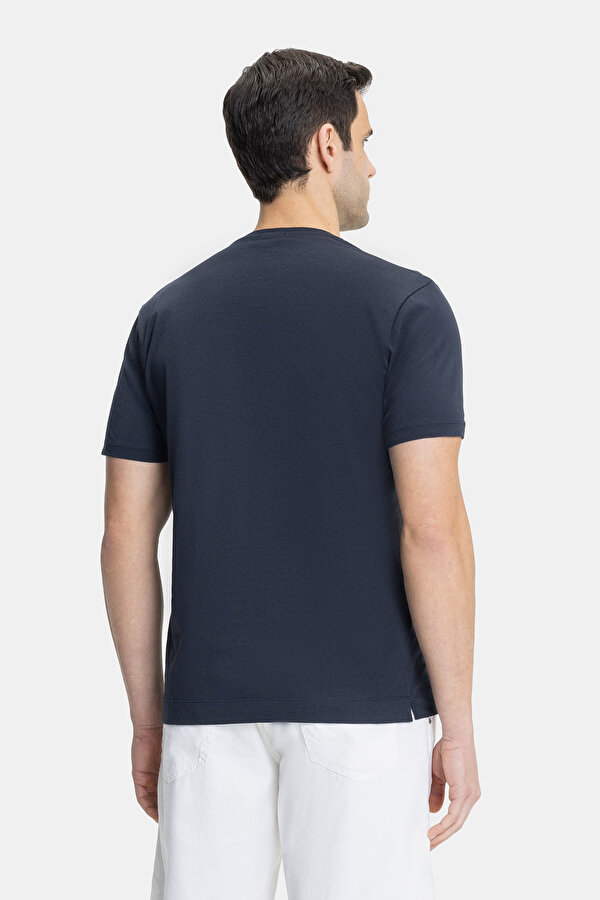 LACİVERT V YAKA KISA KOLLU T-SHIRT 2