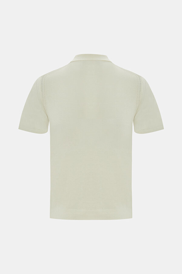 EKRU POLO YAKA KISA KOLLU T-SHİRT 2