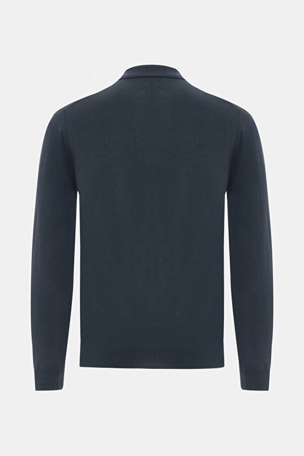 NAVY BLUE POLO NECK LONG SLEEVE TSHIRT 2