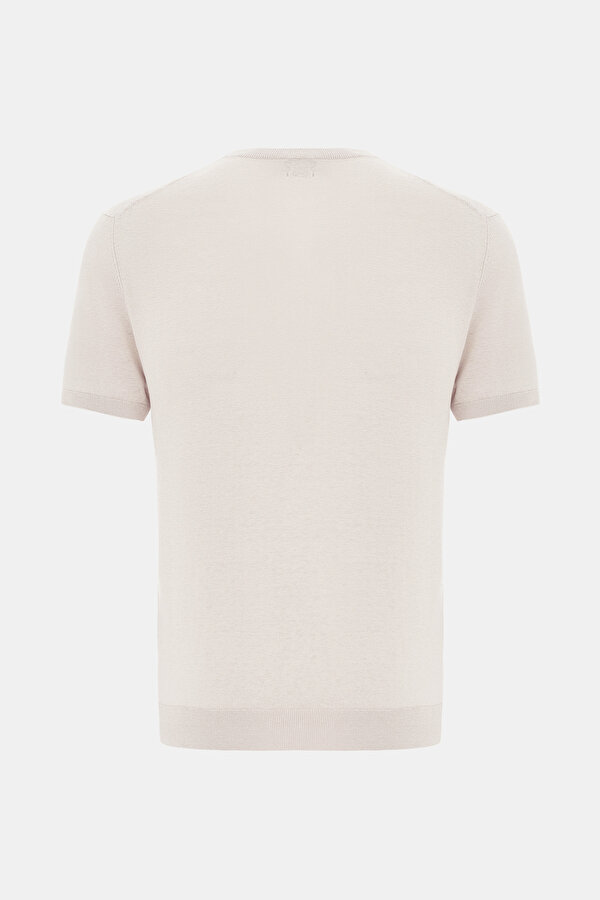 BEIGE BASIC / ROUND NECKLINE SHORT SLEEVE TSHIRT 6