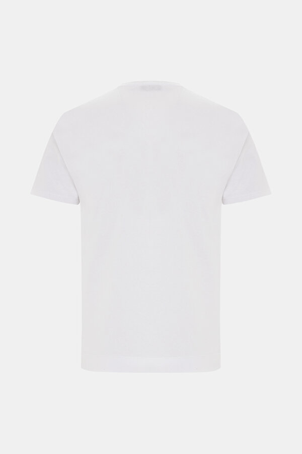 BEYAZ V YAKA KISA KOLLU T-SHIRT 2