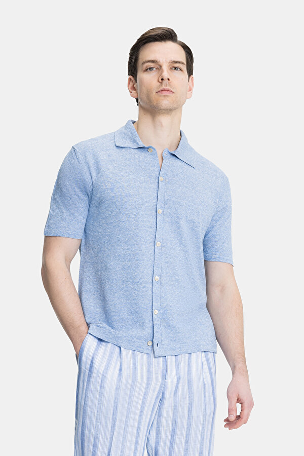 MAVİ KISA KOLLU T-SHIRT