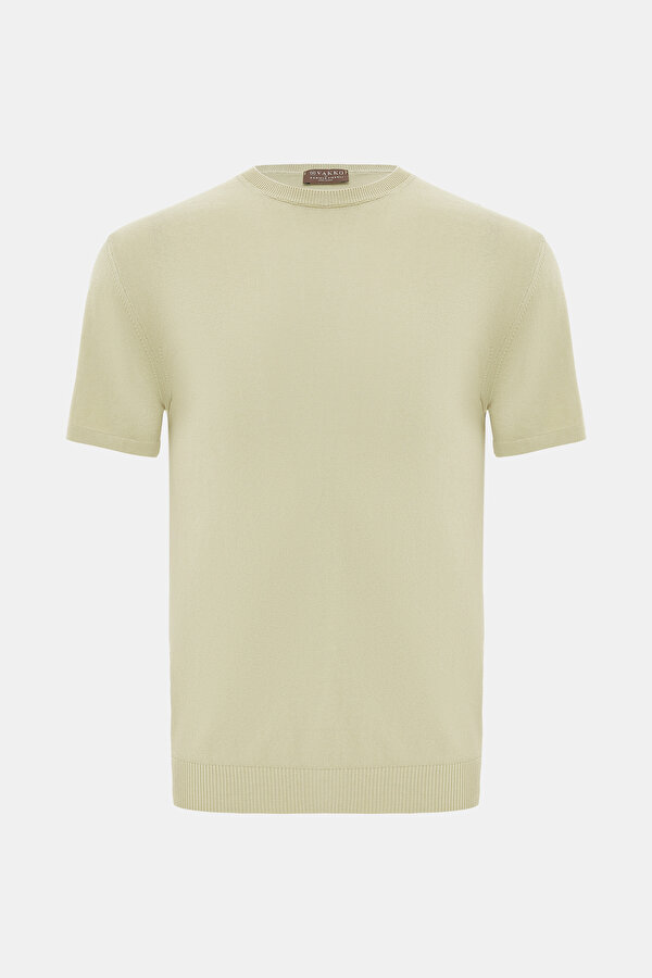 BEIGE BASIC / ROUND NECKLINE SHORT SLEEVE TSHIRT