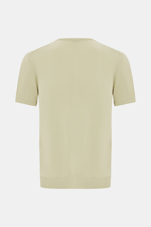 BEIGE BASIC / ROUND NECKLINE SHORT SLEEVE TSHIRT 2