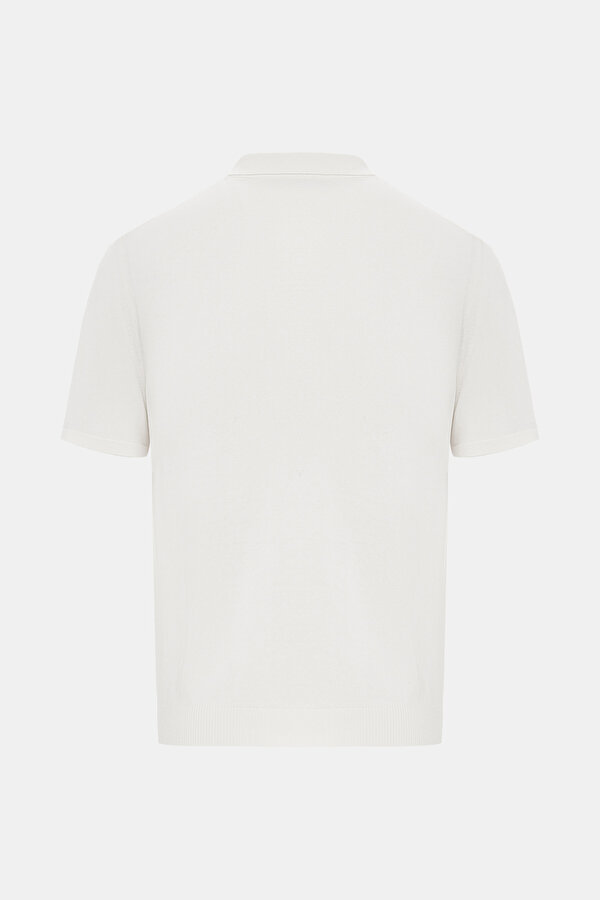 ECRU POLO NECK SHORT SLEEVE TSHIRT 2