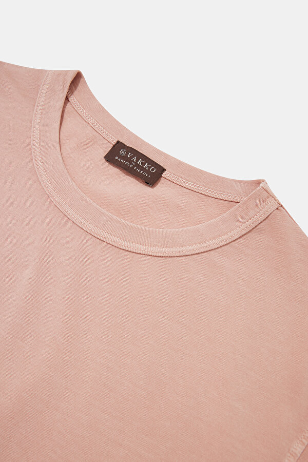 PEMBE O YAKA KISA KOLLU T-SHIRT 6