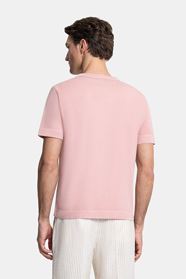 PEMBE O YAKA KISA KOLLU T-SHIRT 2