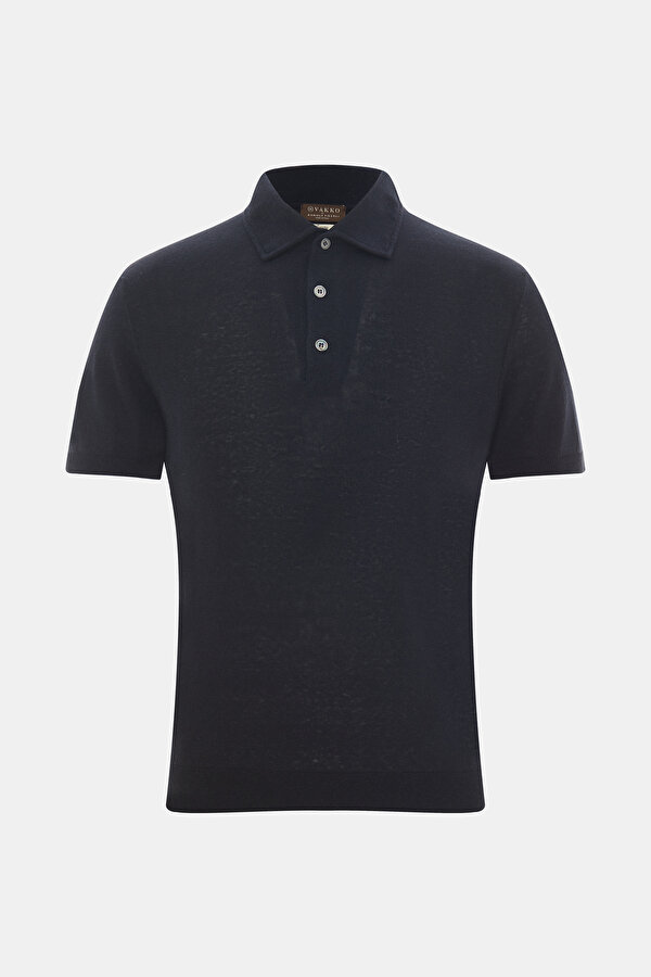 LACİVERT POLO YAKA KISA KOLLU T-SHİRT